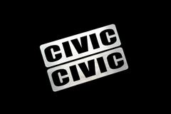 EE-902-2 CIVIC 銀黒 アクリル2層 ステッカー ホンダ シビック タイプR FL5 EK9 EP3 EG4 EG6 FL1 FL4 EF9 EF3 EF4 EF5 EF6 EF7 EF8 FD2 FN2 前期 後期 モデリスタ 2枚1セット