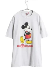 【お得なクーポン配布中!】 90s USA製 ミッキー イラスト プリント Tシャツ メンズ レディース XL 古着 オールド ディズニー オフィシャル キャラクター 大きいサイズ