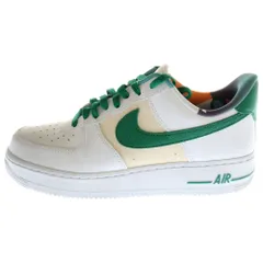 NIKE (ナイキ) AIR FORCE 1 07 LV8 LOW EMB エアフォース1 エンベデッド ローカットスニーカー ホワイト/グリーン US7.5/25.5cm DM0109-100