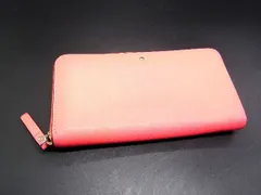 ■美品■ kate spade ケイトスペード PWRU3898 レザー ラウンドファスナー 長財布 ウォレット 札入れ 小銭入れ ピンク系 DF0696