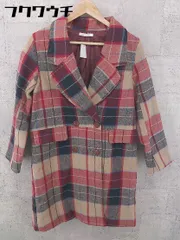 ■ BROWNY STANDARD ブラウニー チェック 長袖 チェスター コート サイズF レッド ベージュ マルチ レディース  【中古】 【1002802301858】のサムネイル