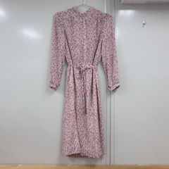 訳あり品 昭和 レトロ 花柄 ワンピース 総柄 裏地あり 80's