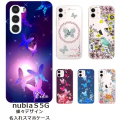 nubia S 5G    名入れ スマホケース 携帯ケース Android   耐衝撃  ラインストーン ワイヤレス充電 スマホ決済可能 スマホカバー クリアケース バタフライデザイン