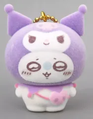 【中古】キーホルダー モモンガ(クロミ) 「ちいかわ なんか小さくてかわいいやつ×サンリオキャラクターズ シークレットフロッキーマスコット」