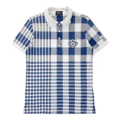 サイズ：4 PEARLY GATES パーリーゲイツ  半袖ポロシャツ チェック柄 ネイビー系 [240101470119] ゴルフウェア メンズ ストスト