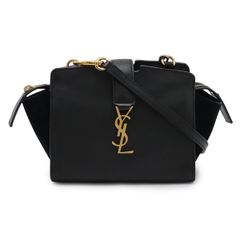 SAINT LAURENT PARIS サン ローラン パリ YSL イブサンローラン トイカバス ショルダーバッグ ポシェット レザー ブラック　ゴールド金具 黒 452322