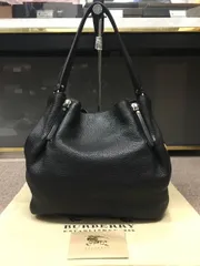 美品！格安！バーバリー メガチェック ノバチェック レザー×キャンバス トートバッグ ハンドバッグ 3963638