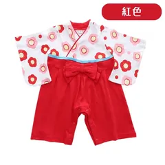 紅色 ベビー服 和装 袴 ロンパース 記念撮影 フォーマル 着物 子供服 女の子 七五三 雛祭り ひな祭り お食い初め お宮参り 70cm 80cm 90cm 100cm