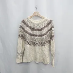 ◇ ⊇ niko and … ニコアンド ノルディック柄 長袖 ニット サイズ3 クリーム系 レディース E  【1503050015790】
