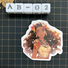 防水ステッカー　プリンセス　お姫様　イラスト　かわいい　装飾　シール　AB-2