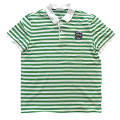 LACOSTE ラコステ ボーダーポロシャツ 半袖 サイズM メンズ グリーン ホワイト