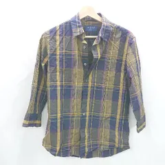 ◇ ⊇ 417 EDIFICE チェック柄 長袖 シャツ サイズS パープル系 メンズ E  【1506130009757】