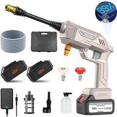 充電式 高圧洗浄機 コードレス 5MPa最大吐出圧力 水噴射量5.2L/min 6種類噴射モード洗車 強力噴射 大容量バッテリー付2枚き