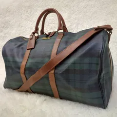 ポロラルフローレン ボストンバッグ 2way ラージサイズ グリーン チェック柄 ★お値段交渉を受け付けます。