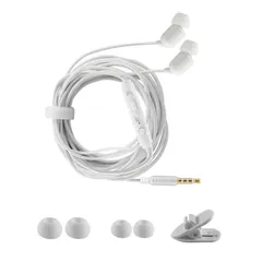 【数量限定】音量調整 マイク付き 両耳タイプ ステレオ カナル型イヤフォン 重低音 ヘッドホン TVの日常使用 3.5mmジャック テレビ・オーディオ用 ロングコード3メートル 3m 有線イヤホン (ホワイト) テレビ用イヤホン