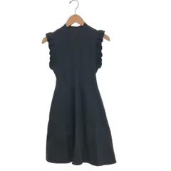 良好 eimy istoire エイミーイストワール フリルリブニット ワンピース サイズ:F  ブラック  レディース 　240001145679