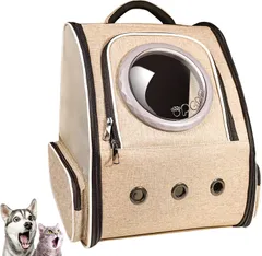 【特価セール】Okiki 最新型 猫 犬 キャリー リュック ペットキャリー リュック バッグ 猫用 小型犬・小動物用 きゃりーバッグ リュック 大容量 宇宙船 折り畳み 2種類の窓付き 通気性 旅行 通院 防災 避難用最適
