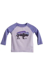【お得なクーポン配布中!】 パタゴニア キャプリーン プリント 長袖 Tシャツ キッズ ベビー 80cm アウトドア フィッツロイ バイソン イラスト ストレッチ ロンT 子供用