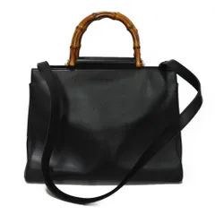 GUCCI グッチ ニムフェア ミディアム ロゴ エンボス スムース カーフ 2WAY ショルダーバッグ クロスボディ バンブー フェイクパール ブラック ハンドバッグ 453766 DVU0G 1000