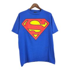 90년대 USA제 Changes 슈퍼맨 SUPERMAN 반소매 T셔츠 코믹스 캐릭터 블루(맨즈 XL) 중고 헌옷 T9795