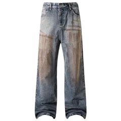 Washed Mud Dye Dirty Wide-Leg - メルカリ
