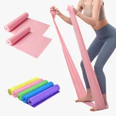 【Z31】美姿勢＆筋トレに！TPE素材の超強度ストレッチバンド 2セット 1.5m ピンク 伸縮性抜群で全身ケア・リハビリ・ヨガにも ストレッチバンド フィットネスバンド エクササイズ チューブ ピラティス 筋トレ