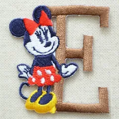 ワッペン アイロン アルファベット ミニーマウス ミッキーマウス ディズニー ビンテージ シール E MY4001-MY307 ぬいぐるみ トレーナー