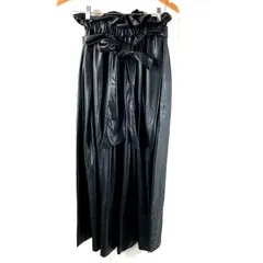 ダブルスタンダードクロージング DOUBLE STANDARD CLOTHING スカート 合成皮革 ロング リボン付き タグ付き 黒 36サイズ 946835のサムネイル