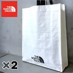 ◆【M】新品 ノースフェイス ショッピングバッグ トートバッグ THE NORTH FACE ショッパー バッグ Mサイズ 白 エコバッグ　2点セット