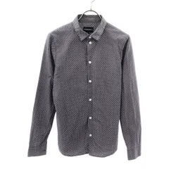 Emporio Armani エンポリオアルマーニ 総柄 長袖 シャツ 14A166CM ネイビー×レッド キッズ 古着