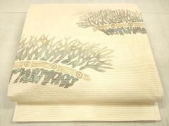 夏帯】日本刺繍 海 貝 珊瑚 絹芭蕉 手刺繍 - メルカリ