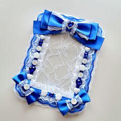 硬質ケース 硬質ケースデコ レースデコ 硬化ケース ブルー 青 ブロマイドケース