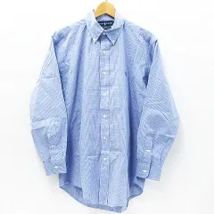 RALPH LAUREN ラルフローレン BLAKE チェック柄 シャツ 長袖 綿100％ ブルー メンズ M HS-RL-GM0521 M003-0331④