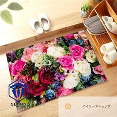 玄関マット カーペット 屋内 洗える 玄関マット 室内 滑り止め 柄付き 玄関まっと おしゃれ 玄関マット かわいい げんかんまっと 洗面所マ#アイリーヌショップ