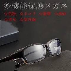 【多機能】花粉症　飛沫対策メガネ　ブルーライトカット　ＵＶカット　曇りどめ