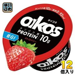 ダノンジャパン ダノン オイコス 脂肪0 ストロベリー ヨーグルト 113g カップ 12個入 プロテイン 冷蔵 低GI