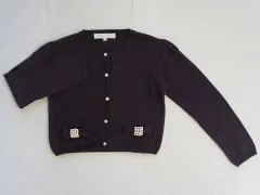 タルティーヌ エ ショコラ タルティーヌエショコラ tartine et chocolat アウトレット 子供服 女の子 120cm 長袖 ニット カーディガン 紫 春 秋 ★3 トップス ガールズ キッズ 【中古】 ユーズド 子ども服