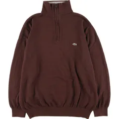 直営店購入☆ラコステLACOSTEコットンブランドハーフジップニット 古着 ラコステ LACOSTE フランス企画 コットンニットハーフ
