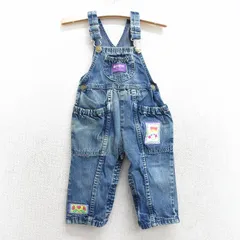 古着 オシュコシュ オーバーオール キッズ ボーイズ 子供服 80s ワッペン コットン 紺 ネイビー デニム 25apr10