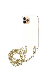 iPhone14ProMax ケース アイフォン14 プロマックス スマホケース スマホショルダー 肩掛け ハード チェーン付き 無地 パステルグリーン ネイビー ピンク パープル ブラウン ストラップ くすみカラー 100cm  カラー01