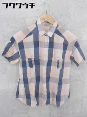 ◇ JOURNAL STANDARD ジャーナルスタンダード チェック 半袖 シャツ ネイビー ベージュ系 レディース 【中古】 【1101270008891】