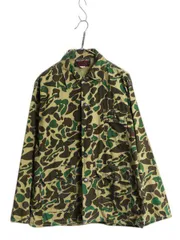70s ダックハンターカモ　ミリタリーシャツ　短丈シャツ　カモ柄　迷彩 半袖 ダックハンターカモ 柄シャツ | mill