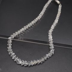 J731 水晶 SILVER刻印 ネックレス デザインカット シルバー