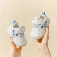 ☆ ブルー ☆ 19(内寸14cm) ☆ ベビーシューズ おしゃれ ベビーシューズ スニーカー 靴 くつ ズック靴 ファーストシューズ シューズ 女の子 男の子 ベビー 赤ちゃん 子供 子ども かわいい つま先保護 面ファスナー 滑りにくい