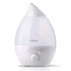 人気  Yokizu 加湿器 小型 卓上 大容量 除菌 アロマ 超音波式 LEDライト しずく型 お手入れしやすい 静音 省エネ 加湿機 次亜塩素酸水対応 デスク オフィス 寝室 リビング 乾燥対策 焚き防止 おしゃれ コンパクト 6-10畳 ホワイト