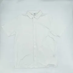 UNIQLO　ユニクロ　エアリズムコットンフルオープンポロシャツ　ホワイト　XLサイズ　□〇