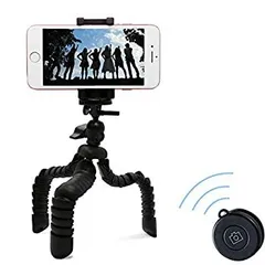 【中古】 エレコム スマートフォン用/フレキシブル三脚/Bluetoothリモコン付/ブラックのサムネイル