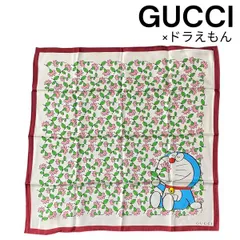 GUCCI ドラえもんコラボ 花柄スカーフ 青 GUCCI ドラえもんコラボ 花柄スカーフ 青