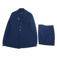 RAF SIMONS ラフシモンズ 14SS 141-505A Men's high waisted 3 button jacket Half lined メタルボタン かすれチェック セットアップ ネイビー系 46【中古】のサムネイル