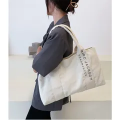 トートバッグ ロゴ キャンバス 大容量 ショルダーバッグ 無地 キャンバストート 帆布 生成り キナリ 通勤 通学 2way マザーズバッグ